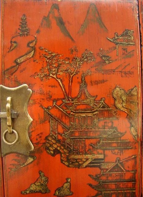 红描金小柜工厂|Red &gilt small cabinet