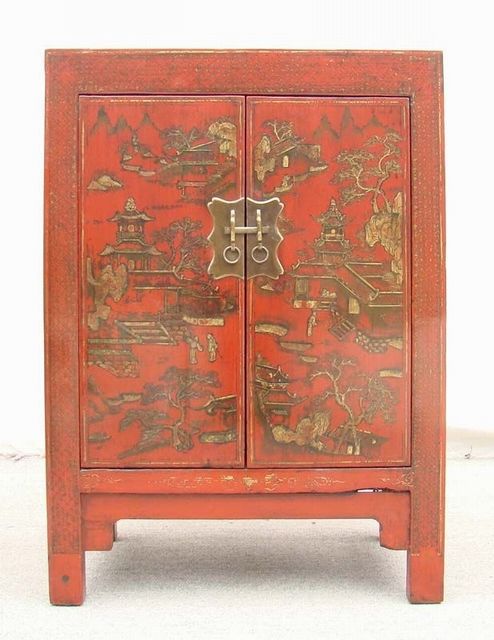 红描金小柜|Red &gilt small cabinet