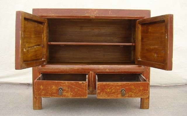 描彩二抽二门柜|Depict the color cabinet with two drawers and two gates