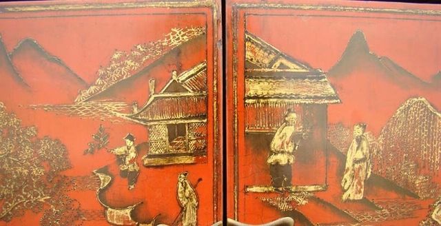 红描金小柜|Red &gilt small cabinet