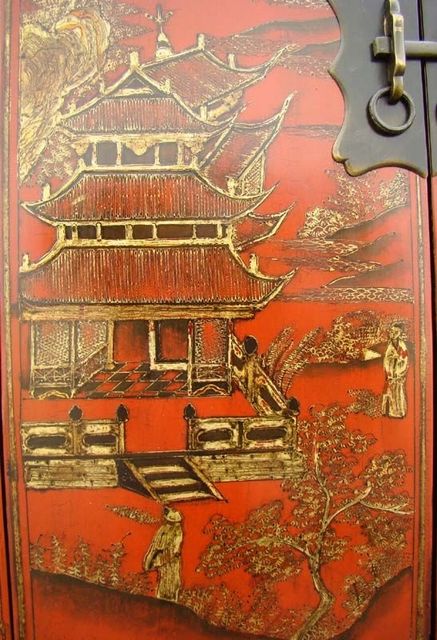 红描金小柜|Red &gilt small cabinet
