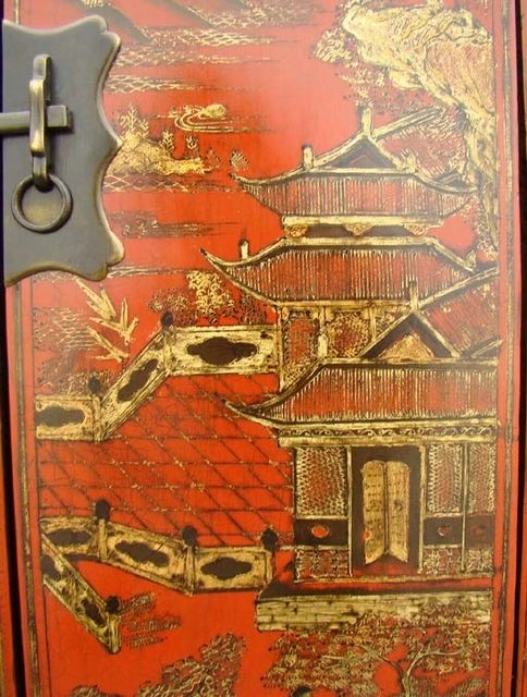 红描金小柜|Red &gilt small cabinet