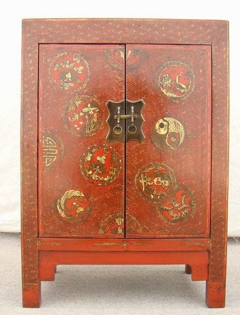 红描金小柜|Red &gilt small cabinet