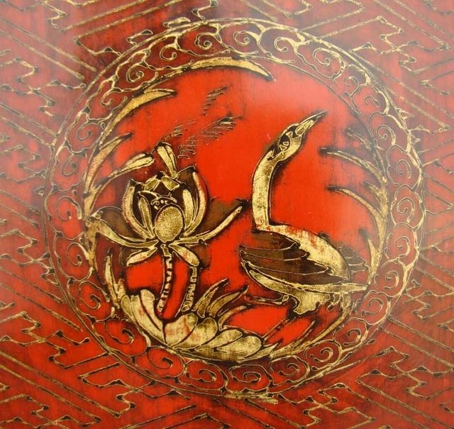 红描金小柜|Red &gilt small cabinet