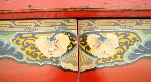 描彩二门柜|Color-painted cabinet w/ 2 doors