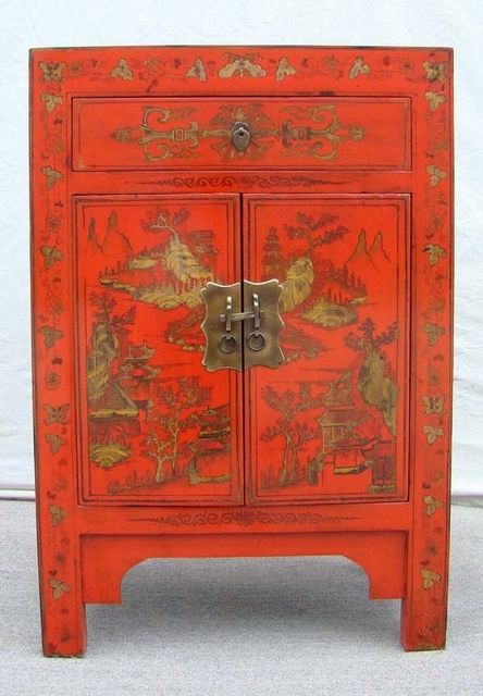 红描金小柜|Red &gilt small cabinet