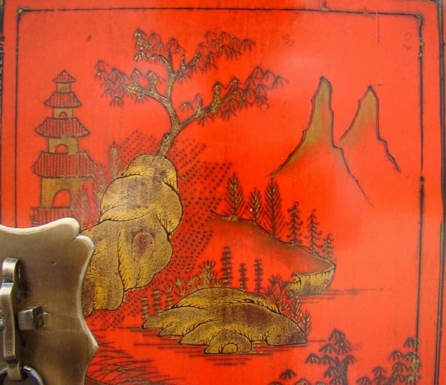 红描金小柜|Red &gilt small cabinet