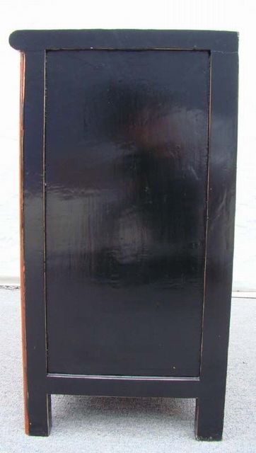 红一抽二门小柜|red lacquer small cabinet with one drawer and two gates