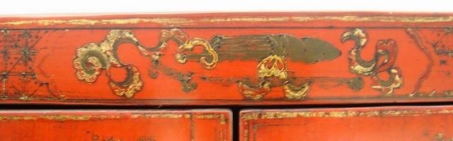 红描金四门柜工厂|red depicting a color small siamese chest with two gates