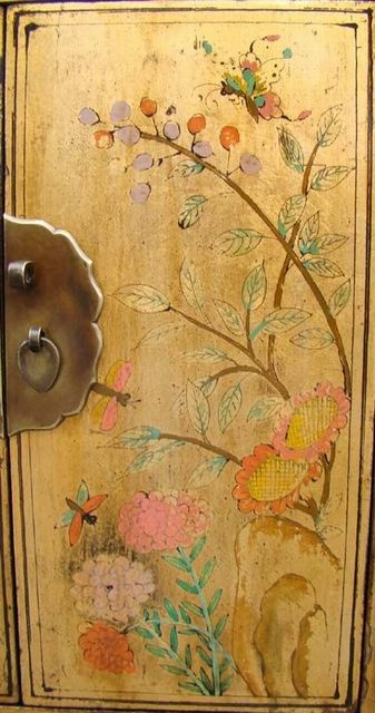 黄一抽二门小柜|Yellow lacquer small chest with one drawer and two gates