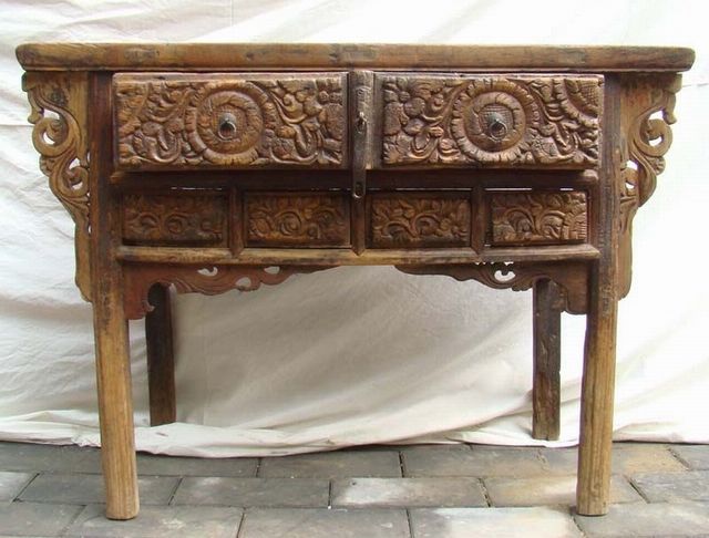 二抽雕花桌|Coffer w/3 drawers