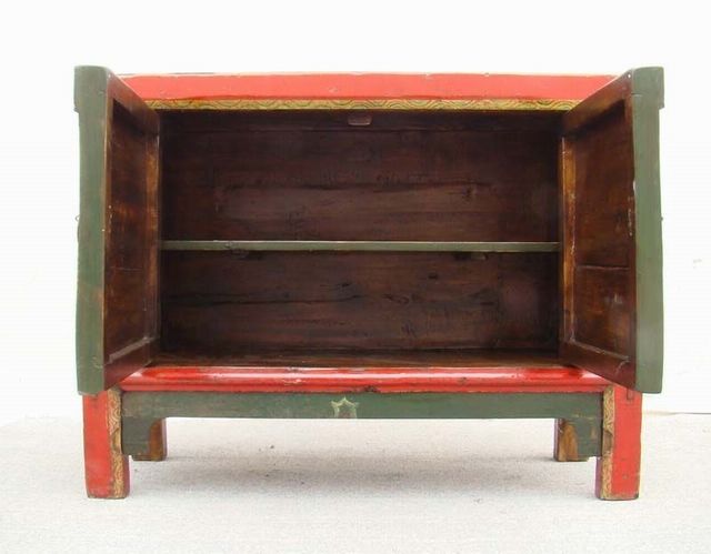 红二门小柜|Red-lacquered small cabinet
