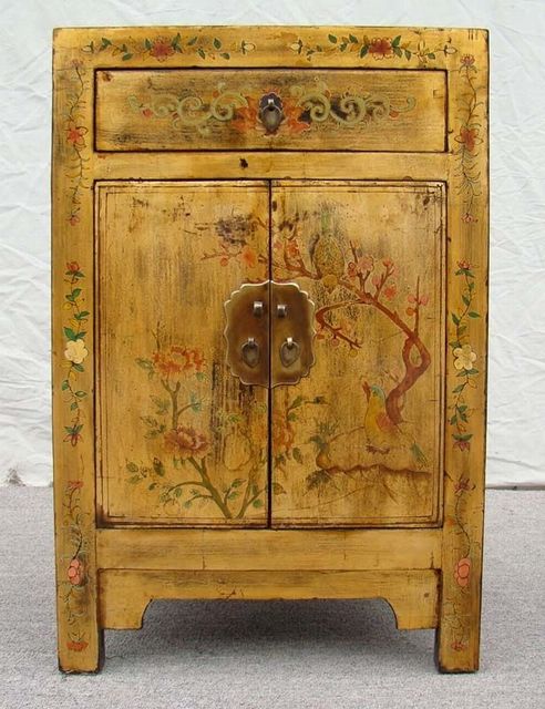 黄描彩小柜|Yellow depict the color small chest