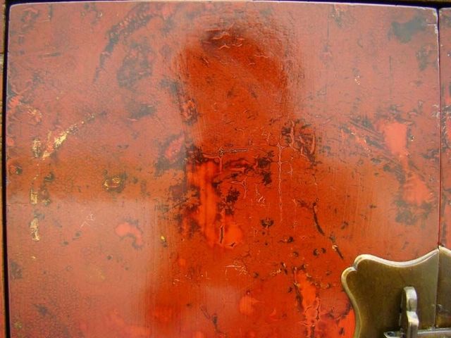红漆二门小柜|Red-lacquered small cabinet