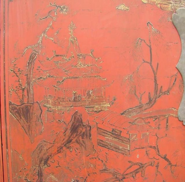 红描金大柜工厂|Red & gilt big cabinet