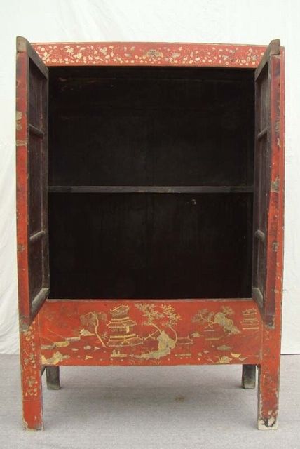 红描金大柜|Red & gilt big cabinet