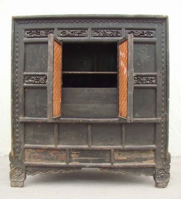 黑漆二门大柜工厂|Black lacquer big cabinet w/two doors