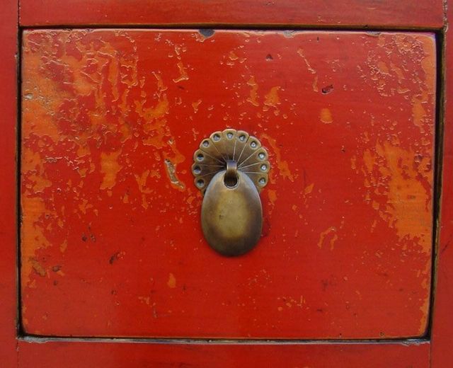 红十抽四门大柜工厂|Red-lacquered big cabinet