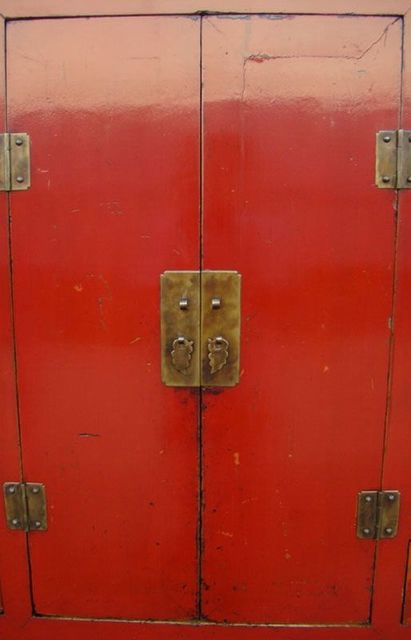 红十抽四门大柜工厂|Red-lacquered big cabinet
