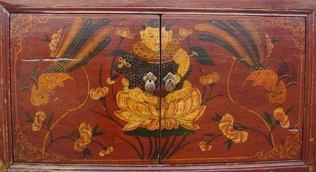 描彩二门柜|Color-painted cabinet w/ 2 doors
