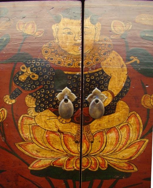 描彩二门柜|Color-painted cabinet w/ 2 doors