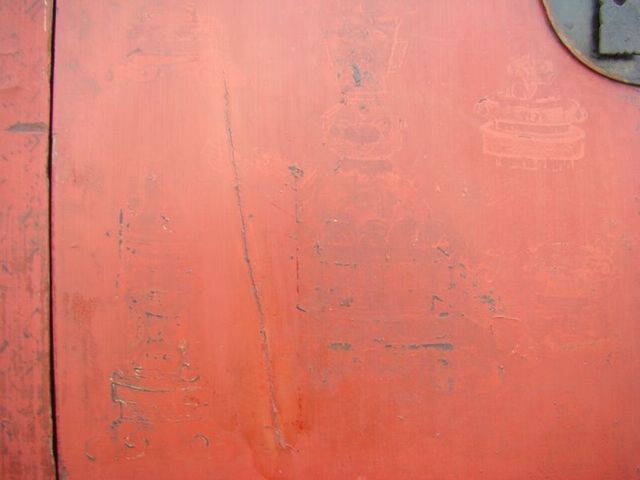 红二门中柜|red lacquer medium cabinet