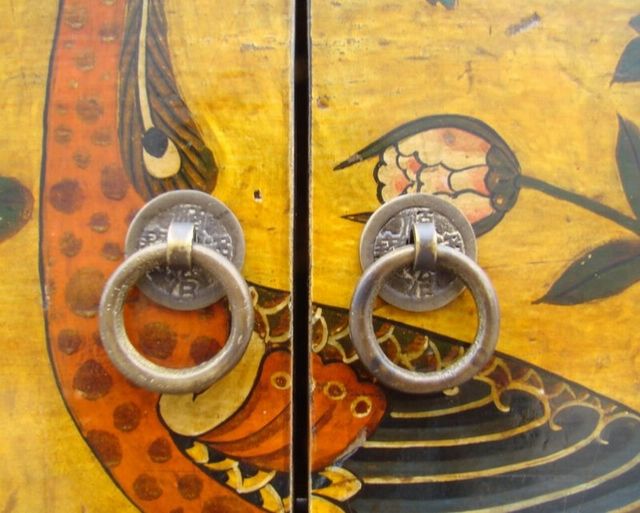 二抽四门描彩柜高碑店|depicts the color cabinet with two drawers and four gates