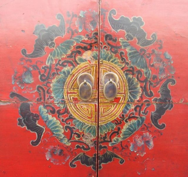 描彩二门柜|Color-painted cabinet w/ 2 doors