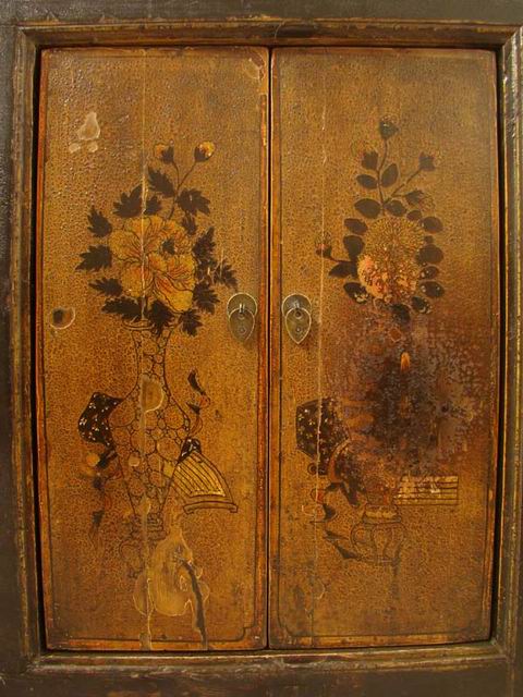 描彩四门连体|painted cabinet