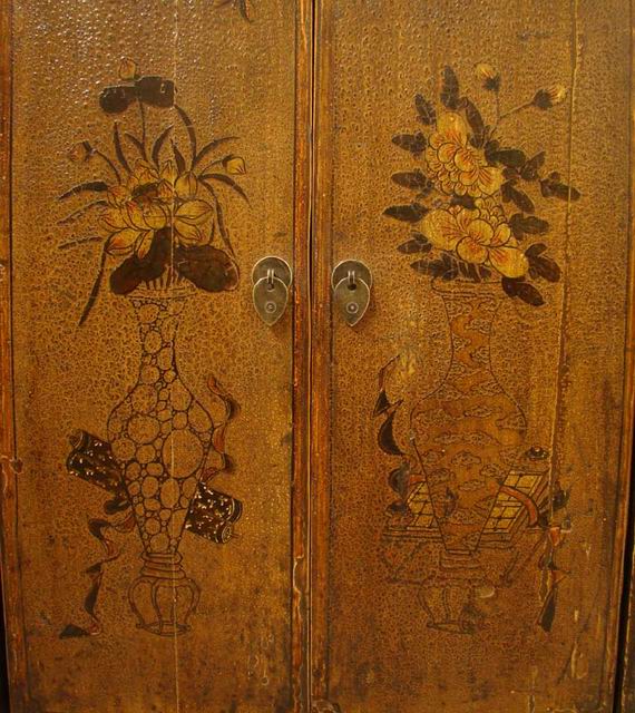 描彩四门连体|painted cabinet