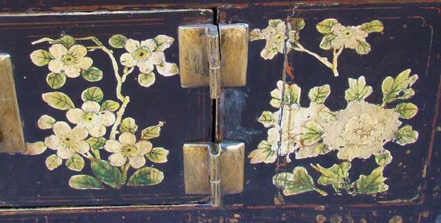 描彩二抽二门地柜|painted cabinet