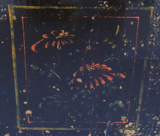 描彩二抽二门地柜|painted cabinet