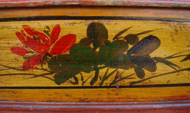 描彩三抽地桌工厂|painted lower table