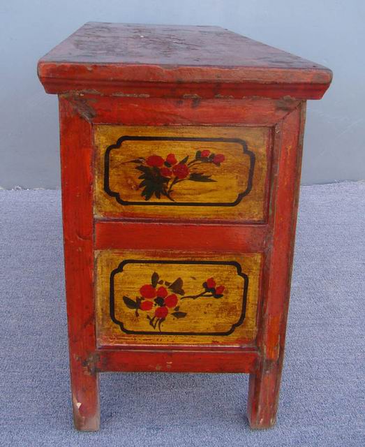 描彩三抽地桌工厂|painted lower table