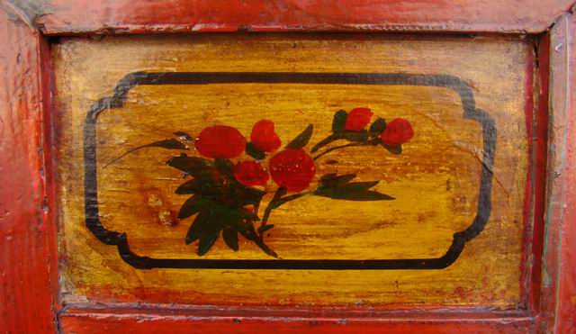 描彩三抽地桌工厂|painted lower table