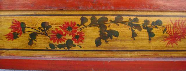 描彩三抽地桌工厂|painted lower table