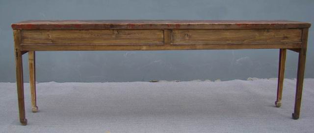描彩五抽条桌|painted long table