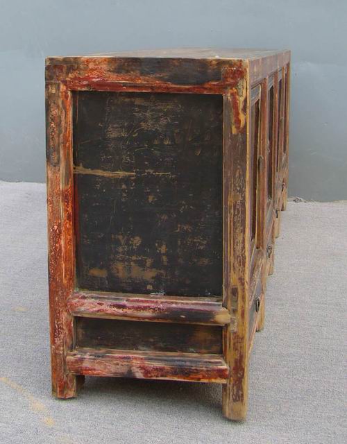 描彩四抽四门柜|Color-painted low cabinet