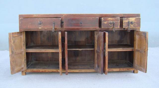 四抽六门柜|Color-painted low cabinet