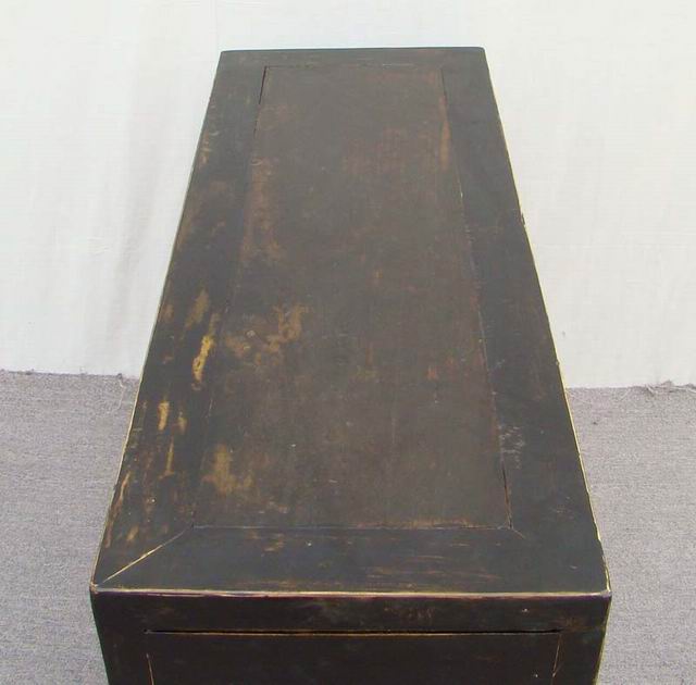 描彩三抽二门柜|painted cabinet