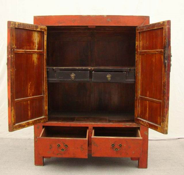 描金中柜工厂|Red & gilt medium cabinet