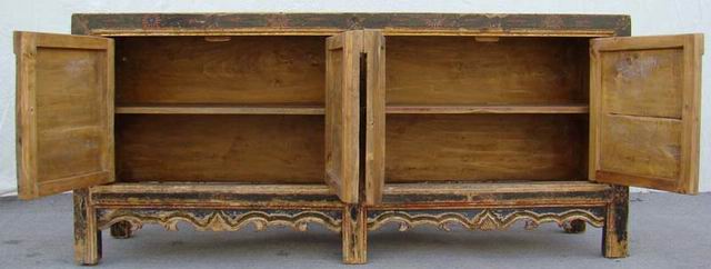描彩四门连柜|painted cabinet