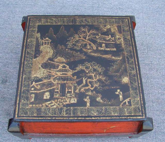 描金方盒|gold gilt box