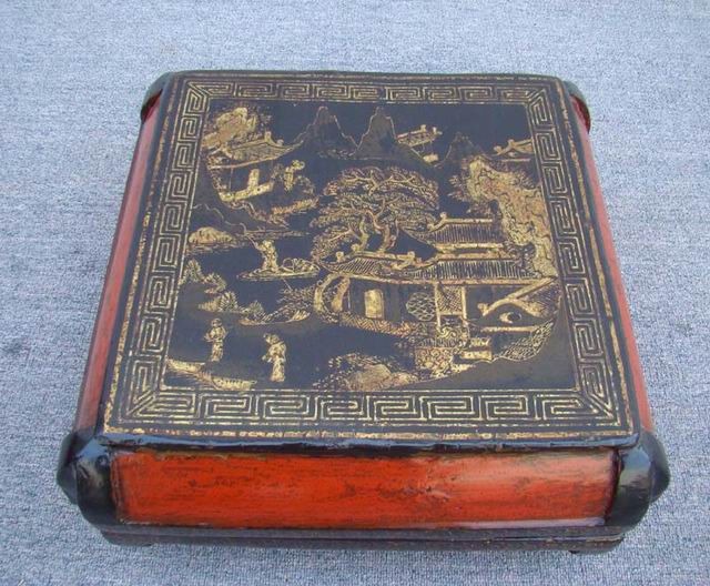 描金方盒|gold gilt box