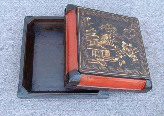 描金方盒|gold gilt box