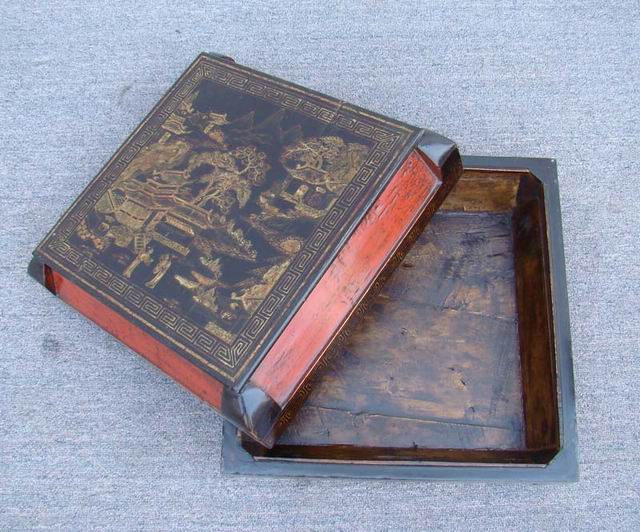 描金方盒|gold gilt box