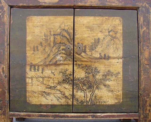 描彩四门连体柜|painted cabinet
