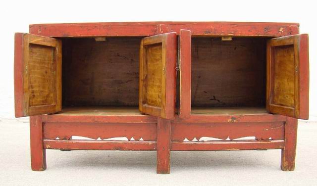 描彩四门连体|painted cabinet