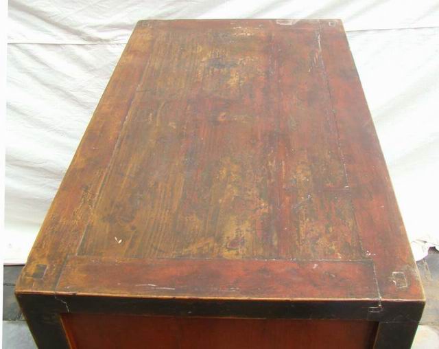 描彩三抽二门柜工厂|painted cabinet