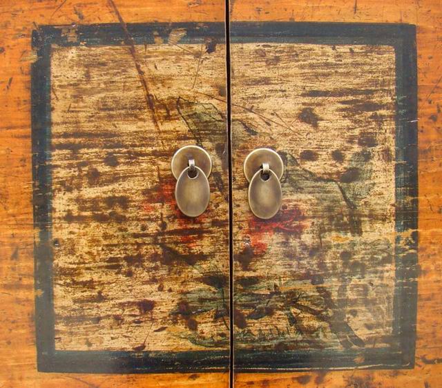 描彩四抽四门连柜|painted cabinet